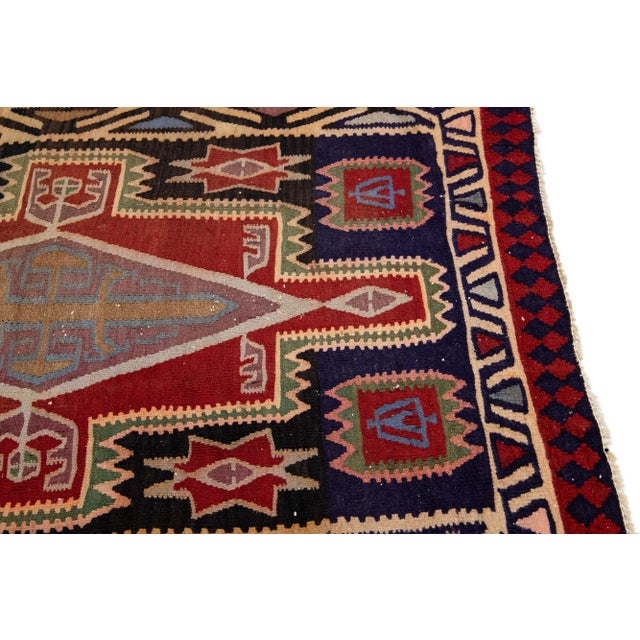 1960s Vintage Turkish Kilim Multicolor Handmade Tribal Wool Runner For Sale In New York - Image 6 of 10