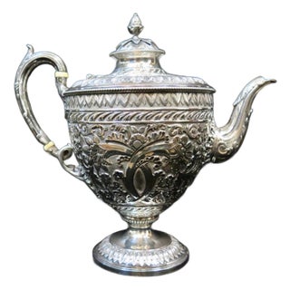 Vintage Antique Georgian Silver Plated Teapot For Sale