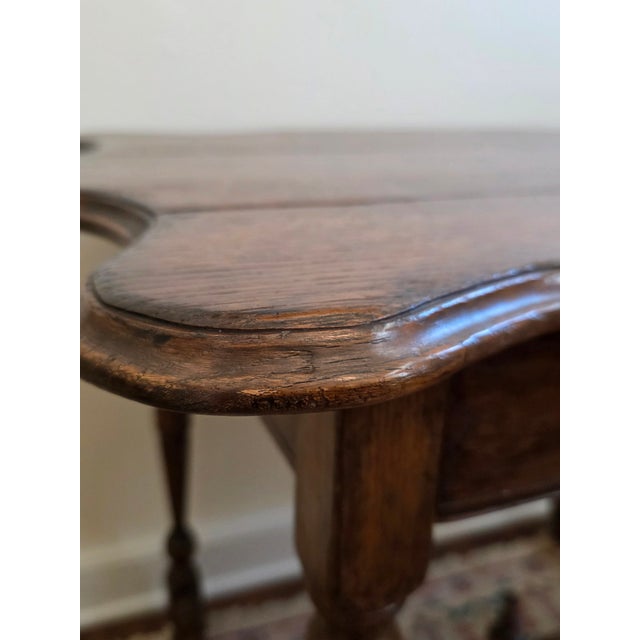20th C. William & Mary Style Oak Table For Sale - Image 4 of 8