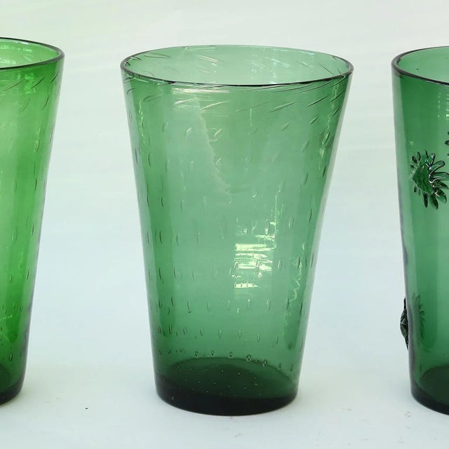 1960s Italian Green Glass Vase by Empoli For Sale - Image 5 of 8