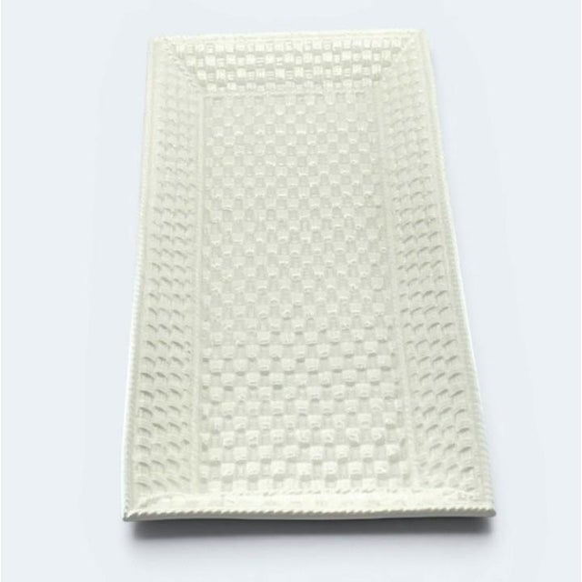 Beautiful large sandwich tray/serving platter in the elegant “Tiffany Weave” pattern. This pattern (now retired) was...