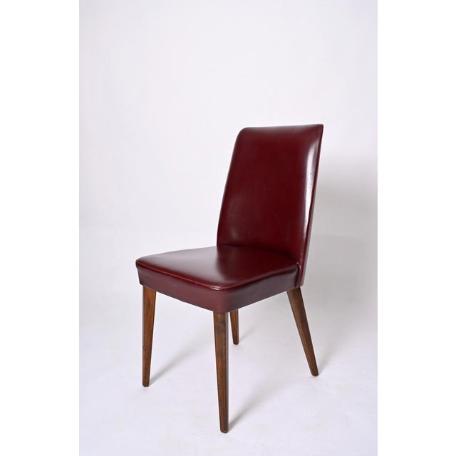 Set of Bordeaux Leather Dining Chairs attributed to Anonima Castelli, Italy, 1950s For Sale - Image 12 of 18