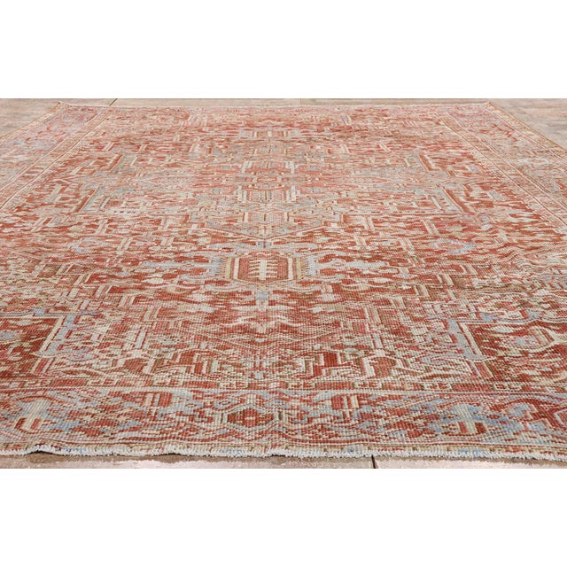 Antique Persian Heriz Rug, 09'03 X 12'11 For Sale - Image 9 of 10