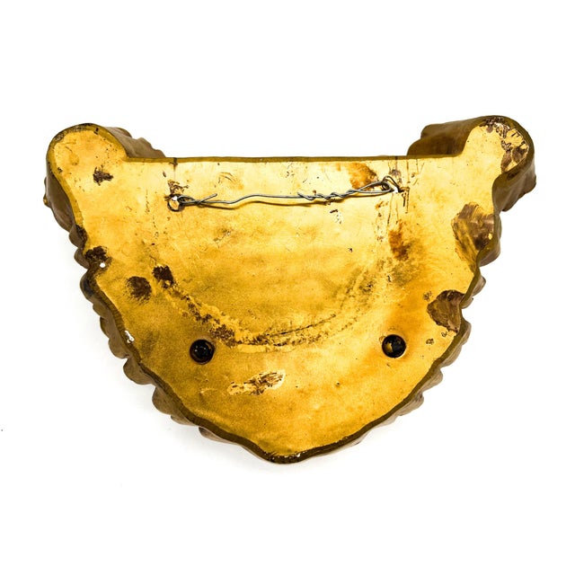 Vintage Italian Style Gold Gilt Plaster Wall Pocket by New Art Studio, 1966 - Hollywood Regency, Mid-Century, Old World Charm For Sale - Image 10 of 10