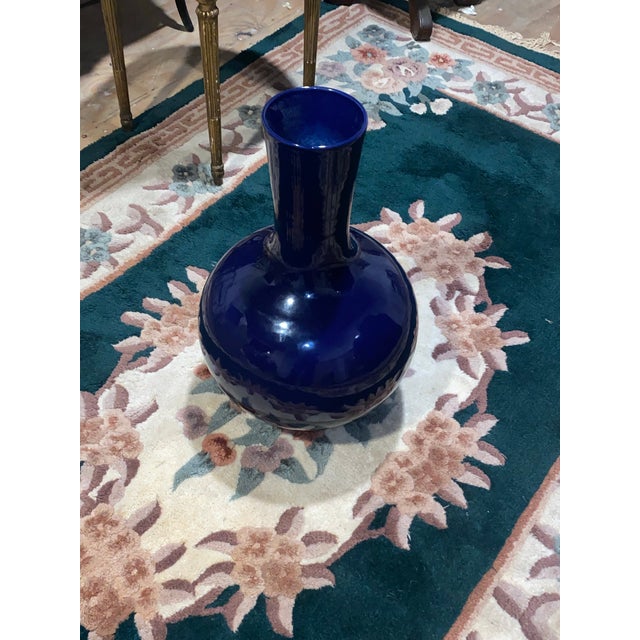 ChineseVASE . Chinese Porcelain. Cobalt Blue Monochrome Porcelain Vase. For Sale In Miami - Image 6 of 12