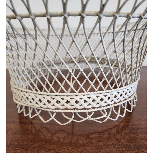 Antique 19th C. French Oval Wire Garden Basket or Planter For Sale - Image 15 of 18