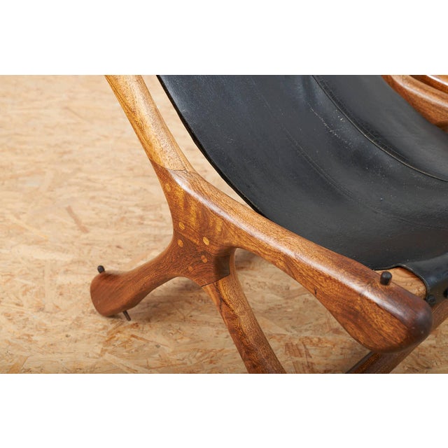 Leather Chair Sloucher in Rosewood, 1960s For Sale - Image 6 of 14