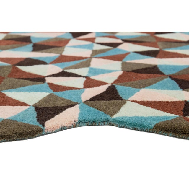 Mosaico Hand-Tufted Modern Wool Rug With Multicolor Pattern by Apadana For Sale - Image 10 of 10