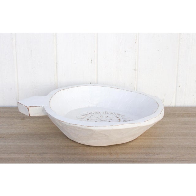 Farmhouse Aged White Farmhouse Swati Bowl For Sale - Image 3 of 9