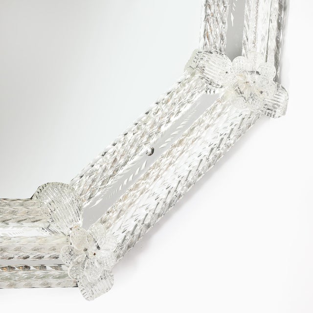 Mid-Century Venetian Braided Glass Rods & Reversed Etched Octagonal Mirror For Sale - Image 12 of 12