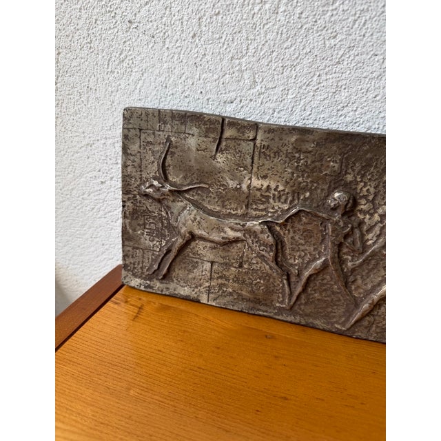 Gold Mid-Century Bronze Bas-Relief, 1960s For Sale - Image 8 of 14
