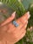 Two Stone Blue Topaz Faceted Round Cut 10 Mm Ring in Solid Silver - Size 8 For Sale - Image 6 of 13