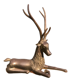 Solid Brass Large Buck Deer Statue