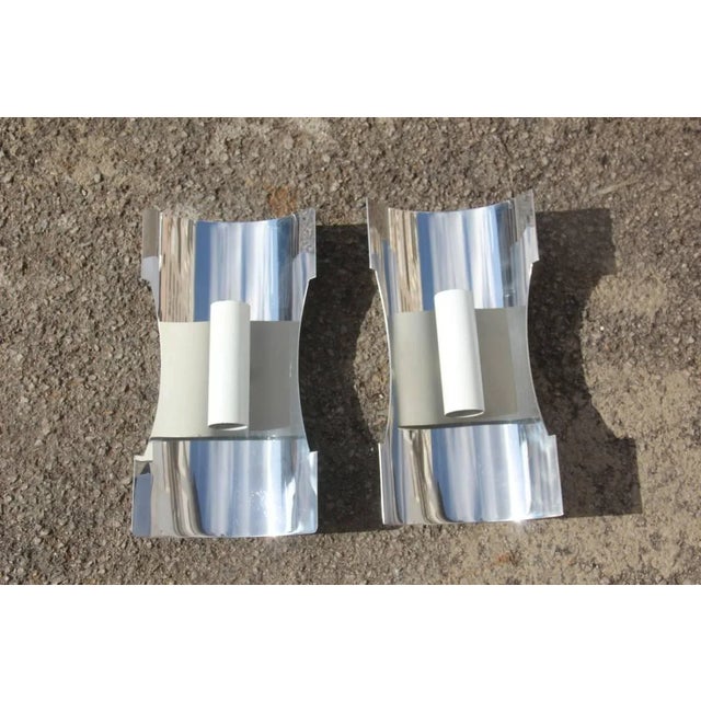 Steel Sconces from Luci Italia, 1970s, Set of 2 , in Good conditions. Designed 1970 to 1979 Up to 250V (Europe/UK...
