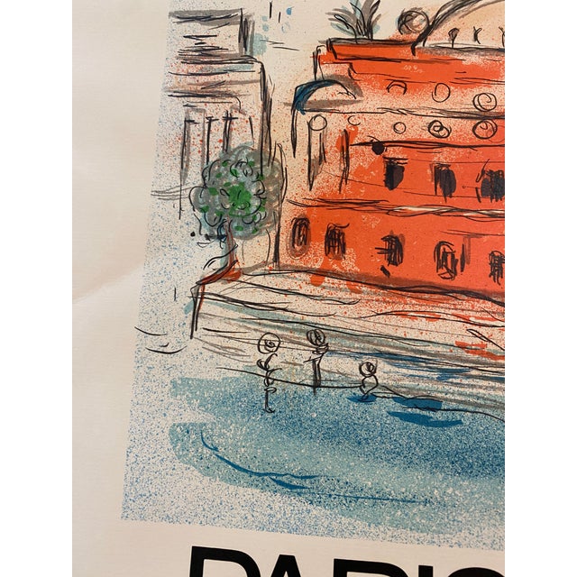 Marc Chagall 1960s Marc Chagall Original Lithographic Poster "Paris Opera Ceiling" Modern Surreal Art For Sale - Image 4 of 13