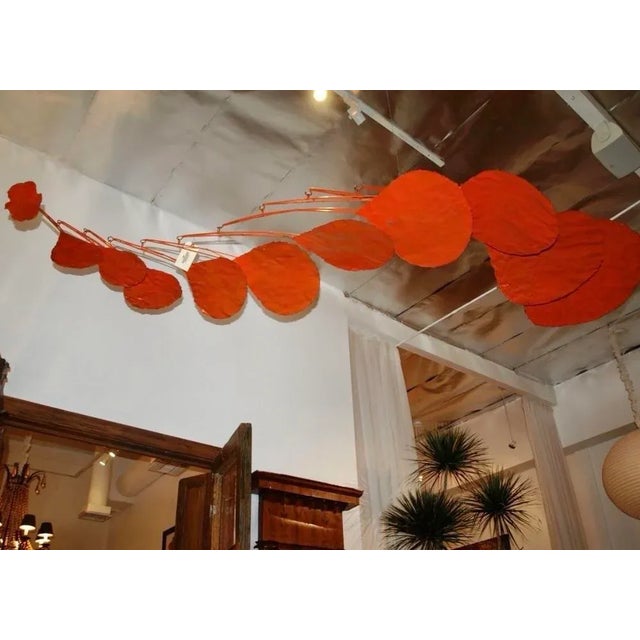 Burnt Orange Large Impressive Indoor Hanging Mobile Sculpture by Artist Scott Donadio, 6 Ft. For Sale - Image 8 of 11
