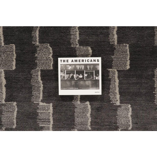 Rug & Kilim Rug & Kilim's Art Deco Style Rug in Mohair With Black & Gray Geometric Design For Sale - Image 4 of 11