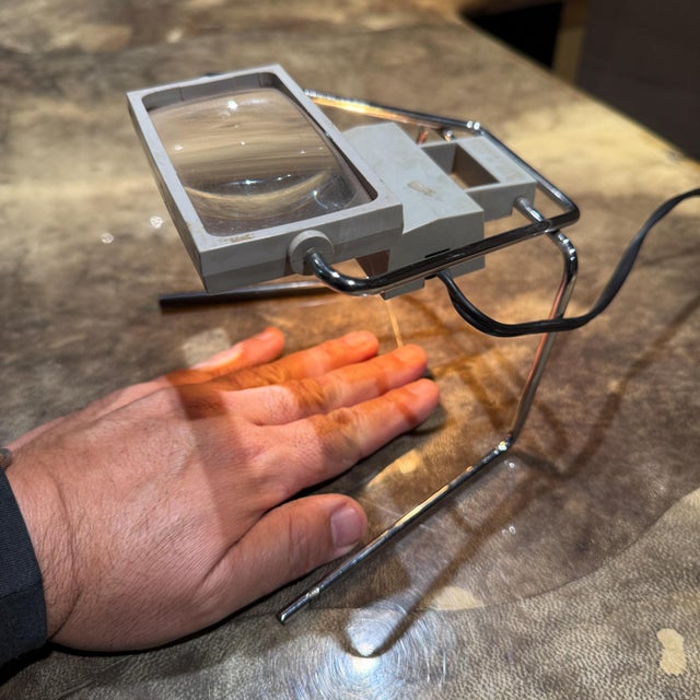 Plastic Vintage Bausch & Lomb Illuminated Stand Magnifier Industrial Modern For Sale - Image 7 of 12