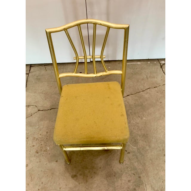 A Pair of Late 20th Century Faux Bamboo Gold Banquet Dining Chairs by Shelby Williams For Sale - Image 16 of 17