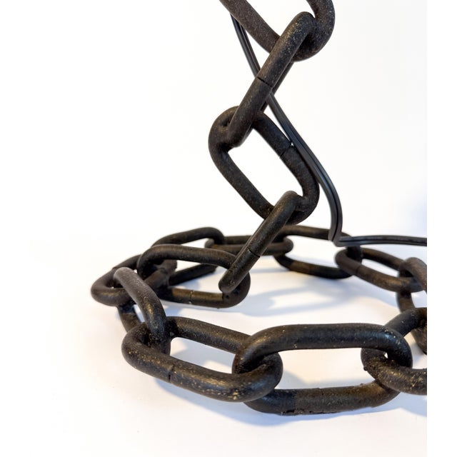 Franz West Mid 20th Century Mid-Century Brutalist Iron Chain Table Lamp in the Style of Franz West For Sale - Image 4 of 10