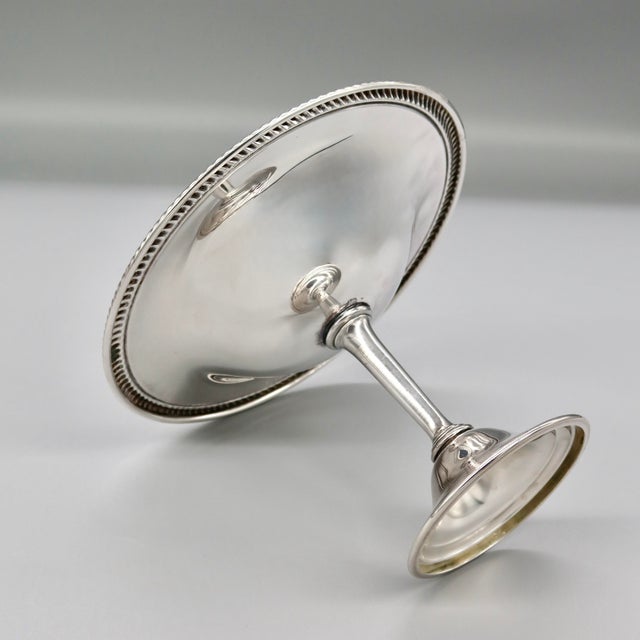 Vintage Wm Rogers Silverplate Compote — Footed Pedestal Candy Dish With Rope Gadroon Rim For Sale - Image 4 of 8