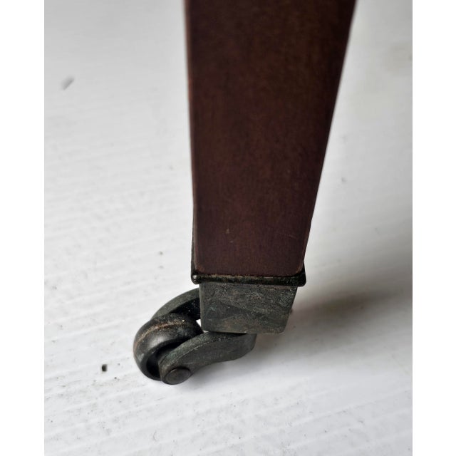 Wood Mid-20th Century English Regency Mahogany and Tooled Leather Side Table For Sale - Image 7 of 8