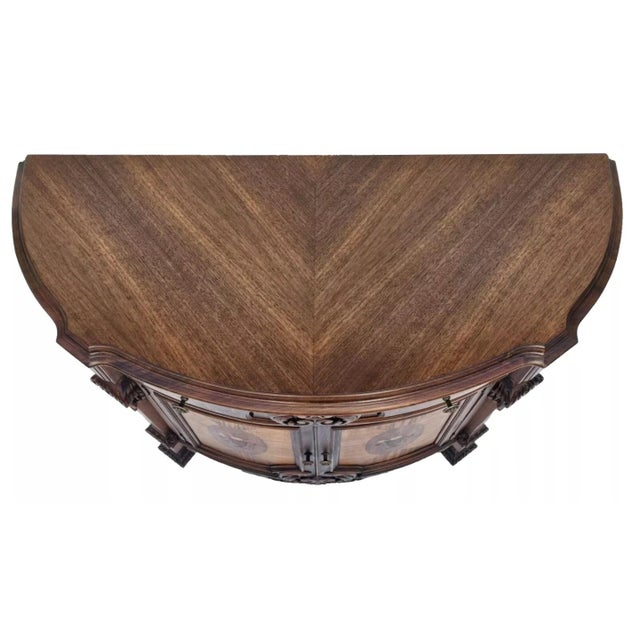 Antique 1920s Rockford Carved Walnut Sideboard Buffet / Console in Spanish Revival Design For Sale In Los Angeles - Image 6 of 15