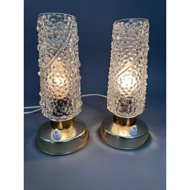 Vintage Bubble Lamps on Gold Bases, 1970s For Sale - Image 6 of 6