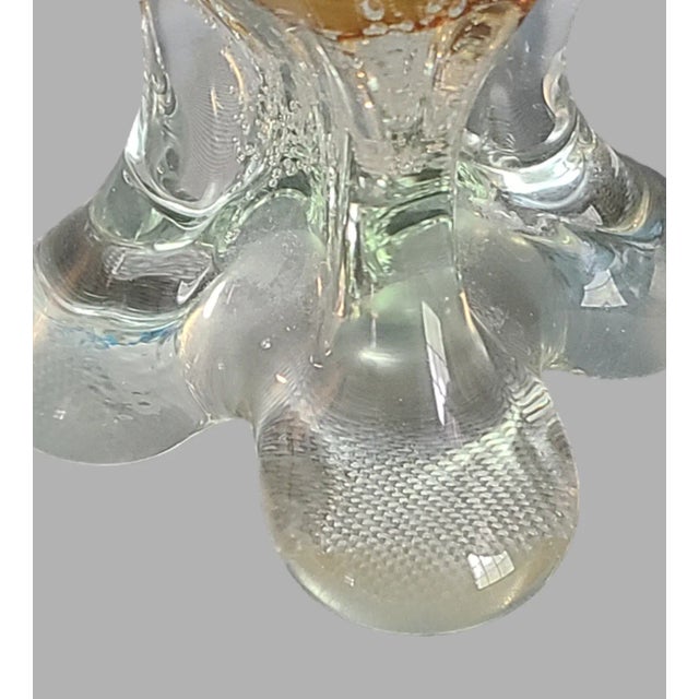 Mid-Century Modern Vintage Hand-Blown Venetian Style Colorful Art Glass Vase For Sale - Image 3 of 9