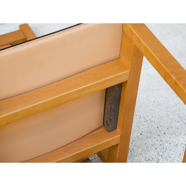 Wooden and Leather Chairs from Bross Company, Italy, 1980s, Set of 4 For Sale - Image 16 of 18