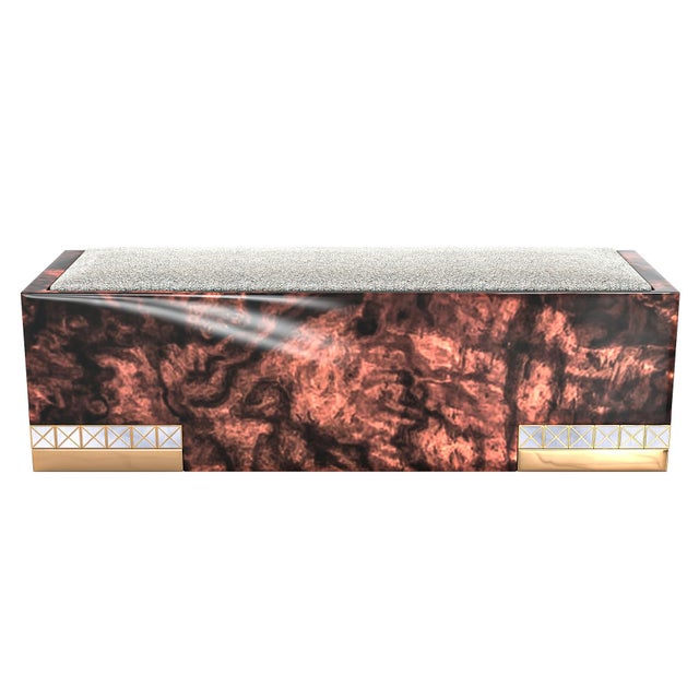 Not Yet Made - Made To Order "La Perla Prescelta" Bench Together With "The Art of Mother of Pearl Inlay" For Sale - Image 5 of 7