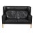 2000 - 2009 2-Seater Sofa in Black Leather with Oak Legs by Børge Mogensen for Fredericia For Sale - Image 5 of 5