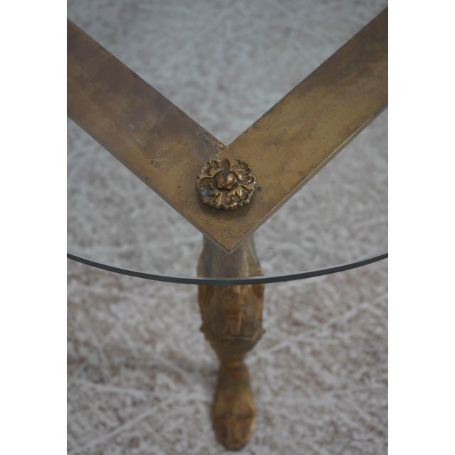 Vintage Bronze Swan Frame Glass Top Coffee Table For Sale In Philadelphia - Image 6 of 13