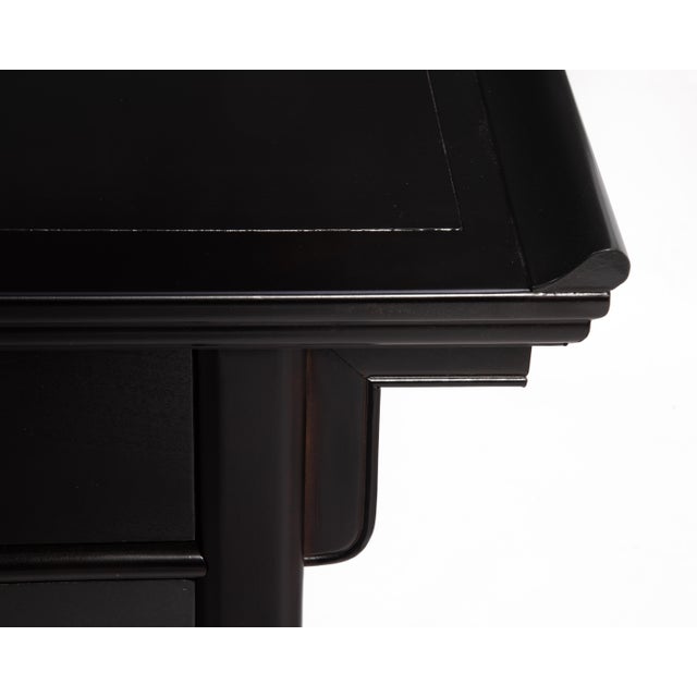 Black Century Furniture Chin Hua Pagoda Console Credenza Raymond Sobota Brass Black Lacquer 1970s For Sale - Image 8 of 14