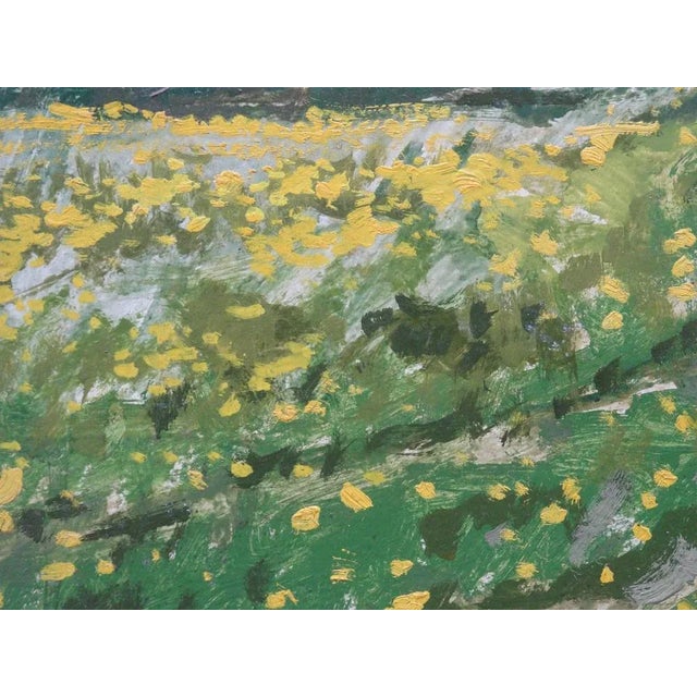 1980s Alfejs Bromults, Dandelions Are Blooming, 1981, Oil on Cardboard For Sale - Image 5 of 6