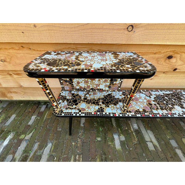 Vintage Plant Stand Table with Mosaic Stones, 1970s For Sale - Image 12 of 17