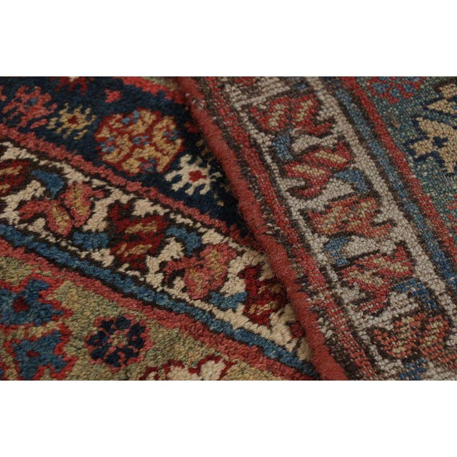 Textile Vintage Extra-Long Runner Rug in Blue With Geometric Medallions - Rug & Kilim For Sale - Image 7 of 7