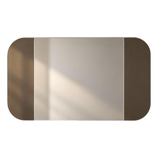Large Italian Smoked Glass Wall Mirror attributed to Cristal Art, 1970s For Sale