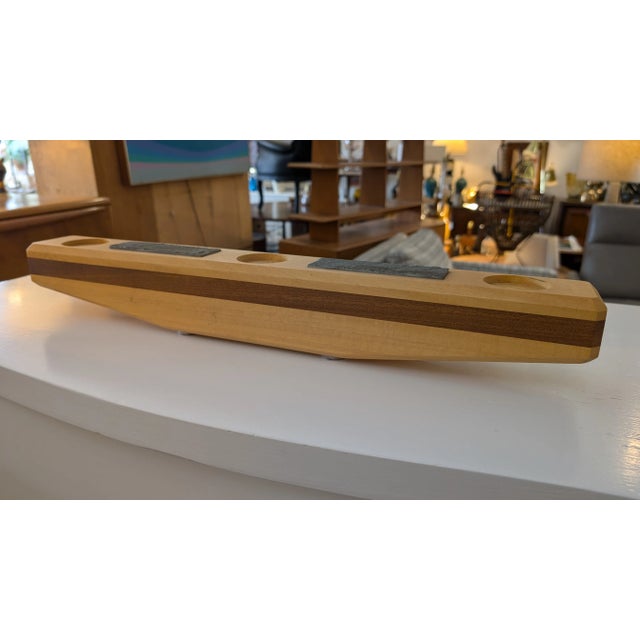 1990s Custom Wood 3 Votive Candle Holder For Sale In Charleston - Image 6 of 9