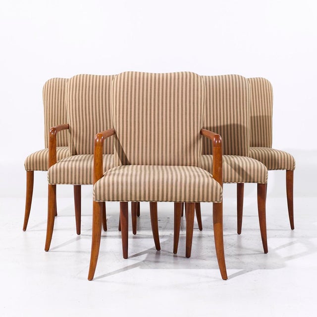 T.H. Robsjohn Gibbings Style Baker Milling Road Dining Chairs - Set of 6 Each armless chair measures: 21 wide x 25 deep x...