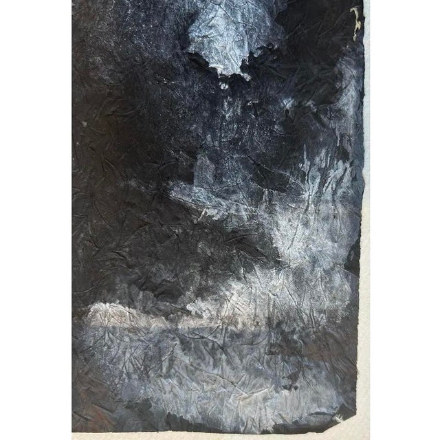 Mid 20th C. Color Saturated Mixed Media Abstract Floral Still Life on Fibrous Hand Made Paper c.1970 For Sale - Image 11 of 12
