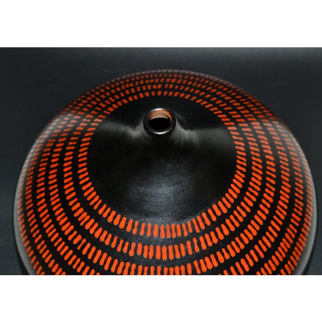 Ceramic Signed Peruvian Urn Shape Studio Piece Black & Brown Ceramic Vase, Pottery For Sale - Image 7 of 13