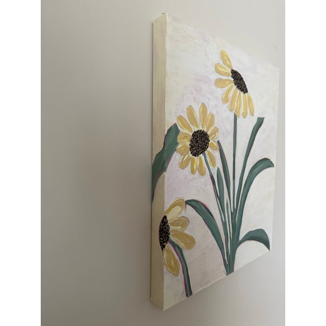 Abstract Modern Abstract Folk Art Floral Acrylic Painting, “Tennessee Blooming 2,” Signed, Dated For Sale - Image 3 of 6