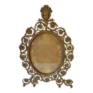 Late 19th Century Antique p.e. Guerin Brass Picture Frame With Beveled Glass