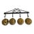 Vintage Wrought Iron Heart Rack With 4 Brass Jelly Molds For Sale