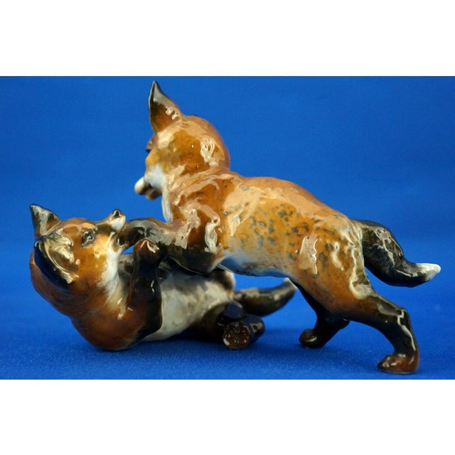 Vintage Hard Porcelain Fox Cubs Figurine by Fritz Heidenreich for Rosenthal, 1930s For Sale - Image 14 of 18