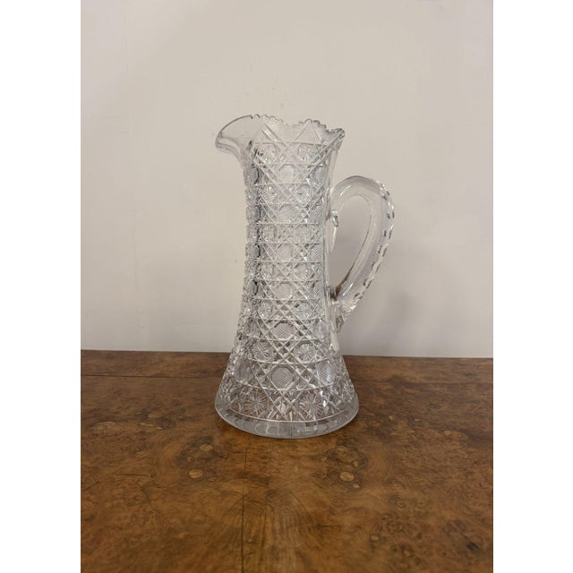 Large Antique Edwardian Cut Glass Jug, 1900 For Sale - Image 8 of 8