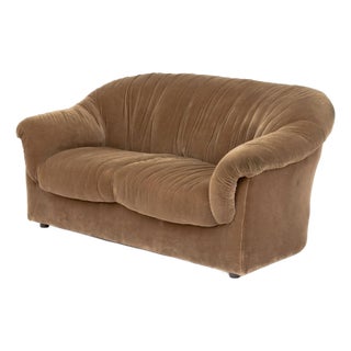 Italian Velvet Upholstered 2-Seat Sofa, 1970s For Sale