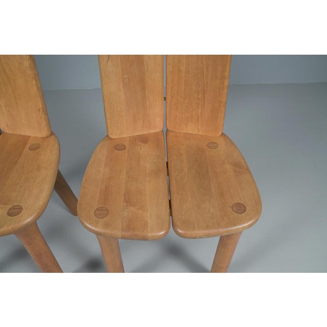 1980s Set of Solid Pine Dining Chairs, 1970s For Sale - Image 5 of 7