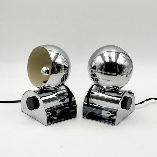 Chrome Eyeball Lamps by Enrico Tronconi for Tronconi, Italy, 1970s, Set of 2 For Sale - Image 9 of 10